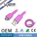 SIPU alta qualidade 2.0 plana moldado cabo usb mini jack cabo